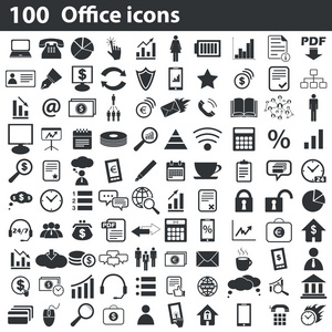 100 办公室图标集
