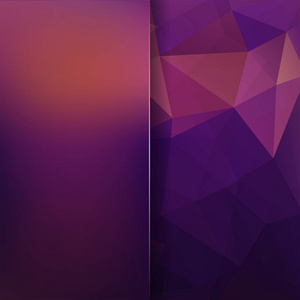 由紫色 褐色的三角形组成的抽象背景。为业务演示文稿或 web 模板横幅传单的几何设计。矢量图
