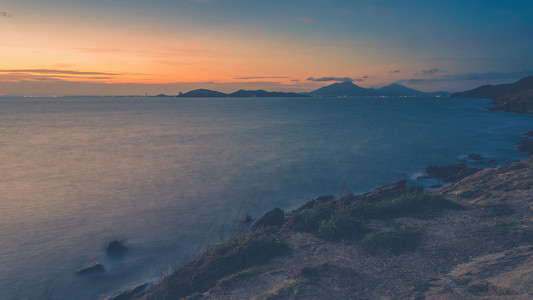 日落海景老式过滤