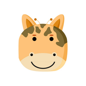 可爱的长颈鹿动物头像插图