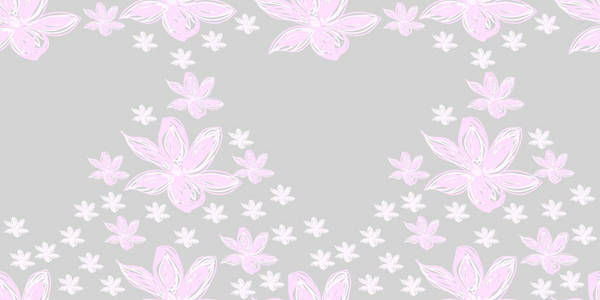 粉彩彩色无缝花纹花的矢量图解设计