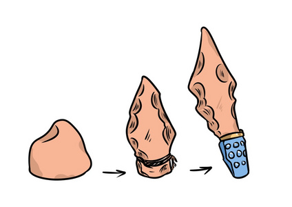 石器时代工具卡通图片