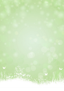 梯度绿皮书背景与蝴蝶和植物