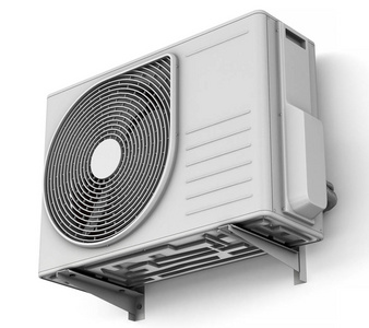 3d 渲染的室外机分体式空调在白色背景上照片