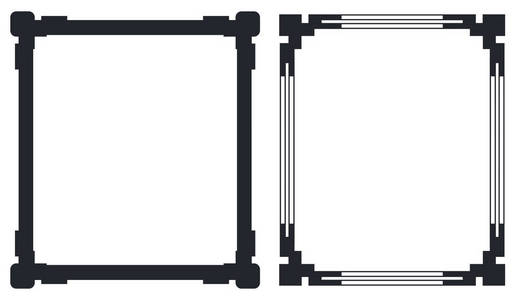 带有装饰角向量的无色黑色框架
