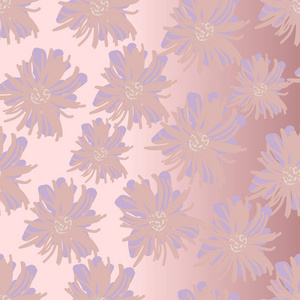 粉色粉彩花的矢量图解设计无缝纹理图案