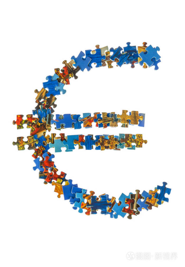 符号欧元组成的拼图片