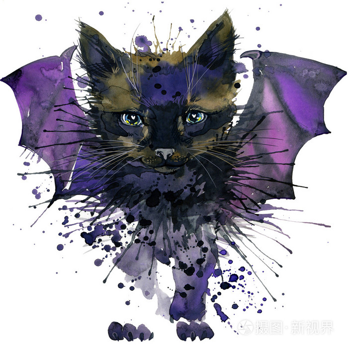 黑猫t 恤图形 黑猫图与飞溅水彩带纹理的背景 不寻常的插图水彩黑猫时尚打印 海报 纺织品 时装设计照片 正版商用图片0erehl 摄图新视界 黑猫t 恤图形 黑猫图与飞溅水彩带纹理的背景 不寻常的插图水彩黑猫时尚打印 海报 纺织品 时装设计照片 正版商用图片0erehl 摄图新视界