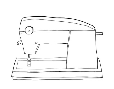 儿童缝纫机可爱线稿复古图片