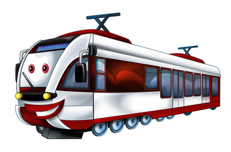 列车漫画卡通有趣和快乐的寻找快速列车插图儿童照片