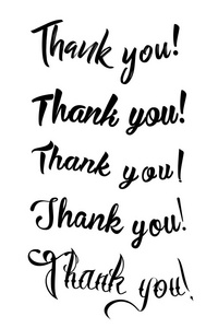 谢谢.现代的毛笔字.手写的墨迹刻字.手绘设计元素照片