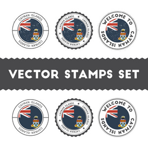 开曼群岛国旗橡胶邮票一套。