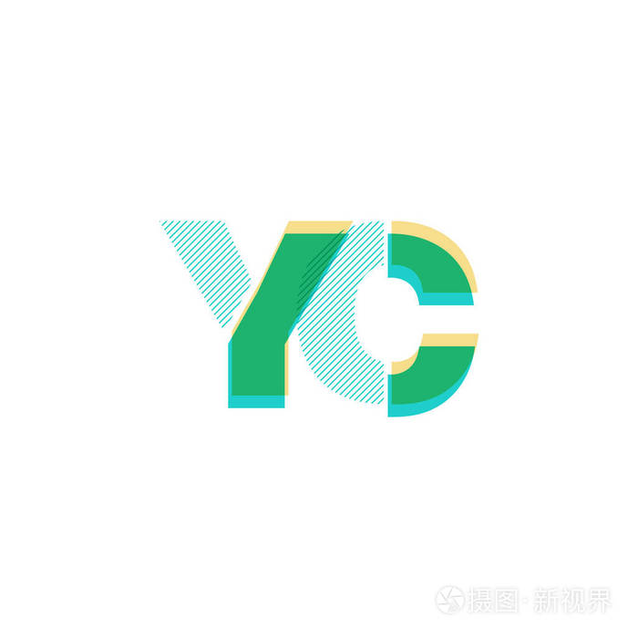 yc 字母线标志矢量图示