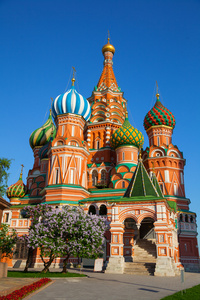 在俄罗斯莫斯科的红场圣瓦西里大教堂