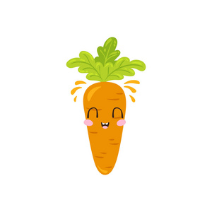 快乐的复活节概念卡通矢量插图矢量滑稽卡通可爱的胡萝卜字符在吧色