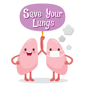 肺,人体内部器官,卡通人物照片