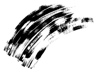 手绘笔触黑色油漆或墨水, 孤立在白色照片