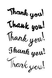 谢谢.现代的毛笔字.手写的墨迹刻字.手绘设计元素照片