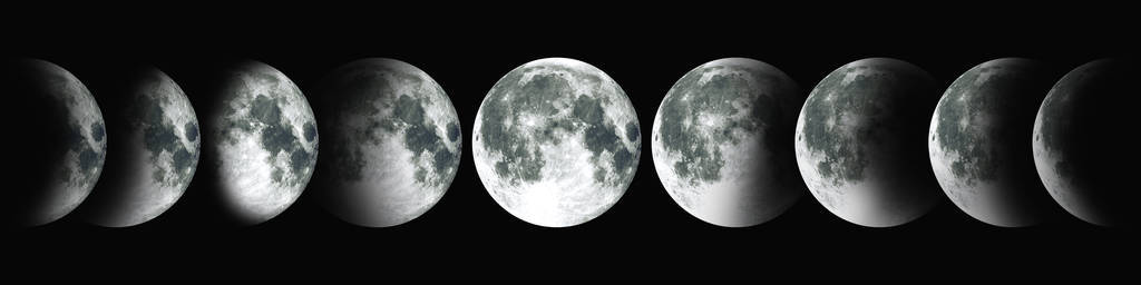 美国.月亮的周期。月亮的圆