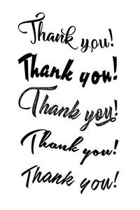 谢谢.现代的毛笔字.手写的墨迹刻字.手绘设计元素照片