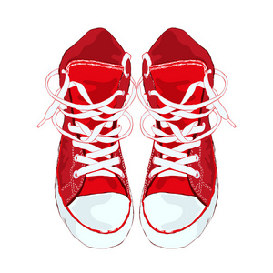 红色的运动鞋图片-红色的运动鞋素材-红色的运动鞋插画-摄图新视界