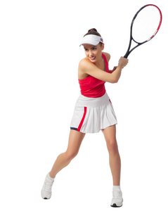 女子网球运动员隔离无球版