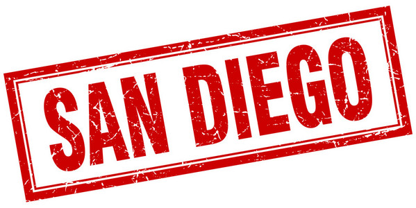 San Diego 红场 grunge 邮票上白