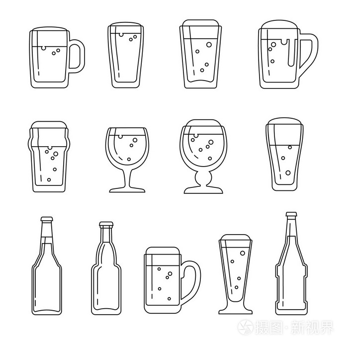 啤酒矢量线图标插画-正版商用图片0esg7f-摄图新视界