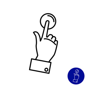 手按下按钮照片