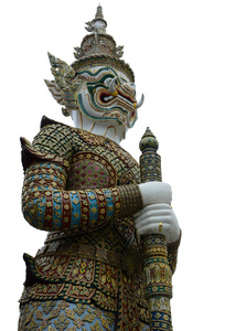 泰国巨型雕像在曼谷,泰国大皇宫的巨型夜叉恶魔雕像照片