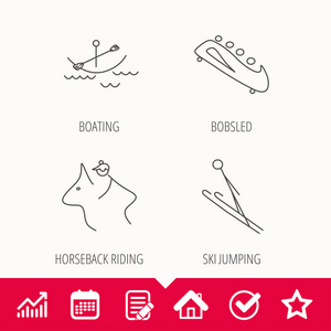 划船 骑马，骑马和雪橇图标