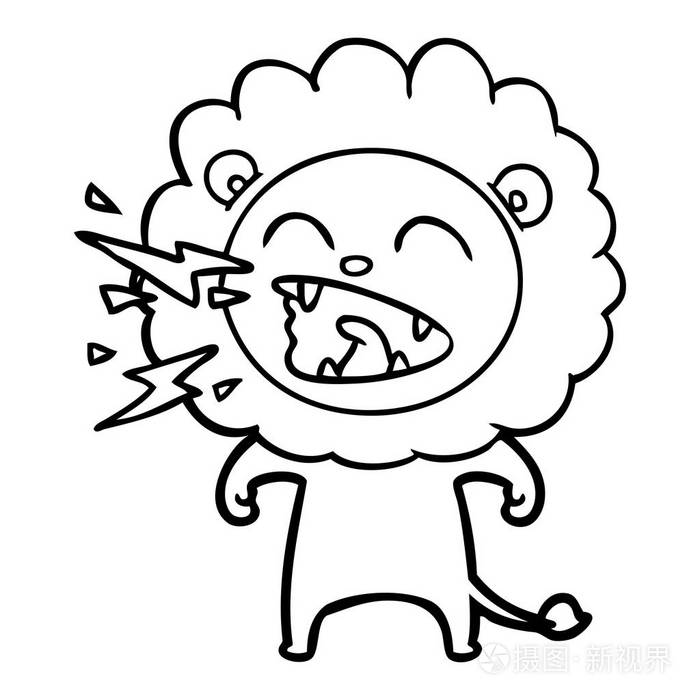 狮子发怒的简笔画图片