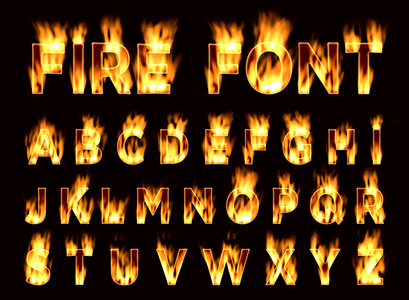 火的字体。着火的梅花字体