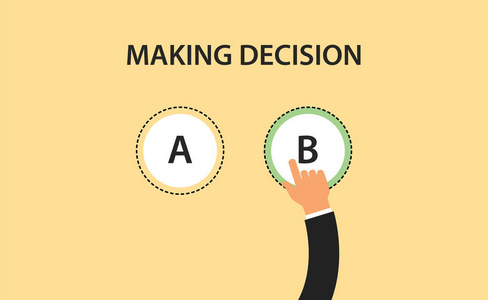 制作具有两个选项决定概念符号和 b 用一只手选择之一它