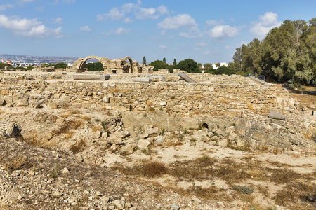 在塞浦路斯帕福斯兰德科朗城堡的废墟
