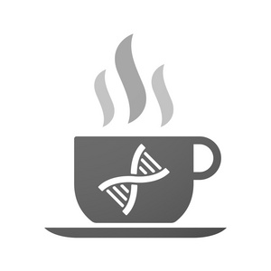 咖啡图标与 Dna 标志的 cup