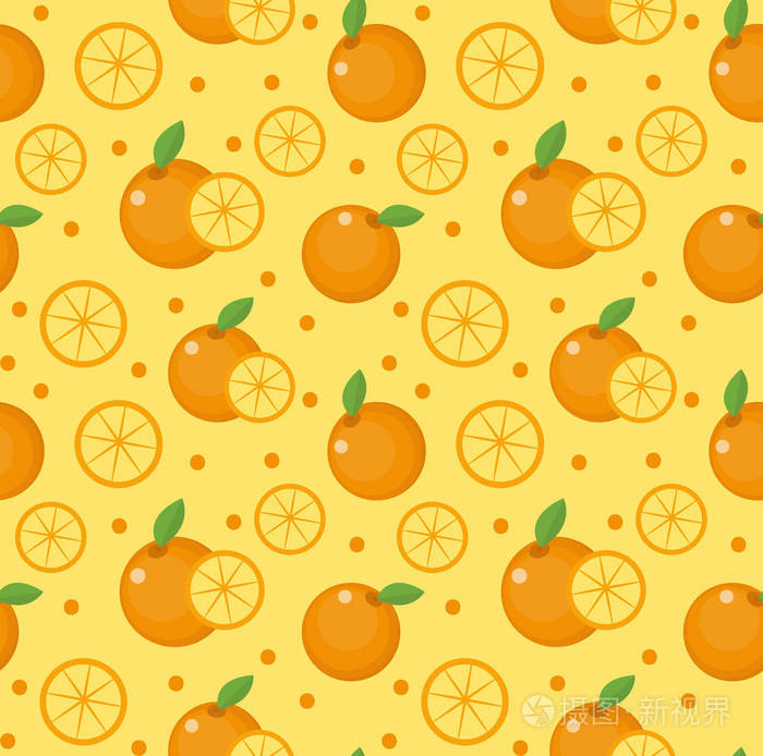 普通话柑橘无休止的背景,纹理.水果的背景.矢量图