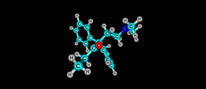 分子结构在黑色上分离