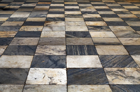 黑白格子全景地板垃圾瓷砖照片