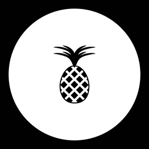 一个孤立的菠萝简单的黑色图标 eps10