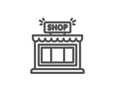 商店线图标, 矢量插图白色背景