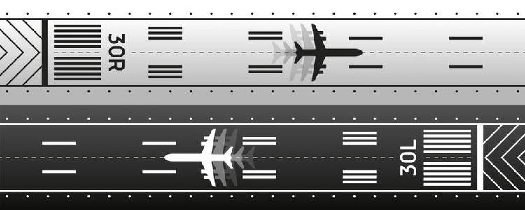 飞机在跑道上矢量设计照片