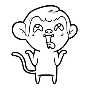 疯狂卡通猴的矢量插画