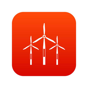风力发电机涡轮图标数字红色