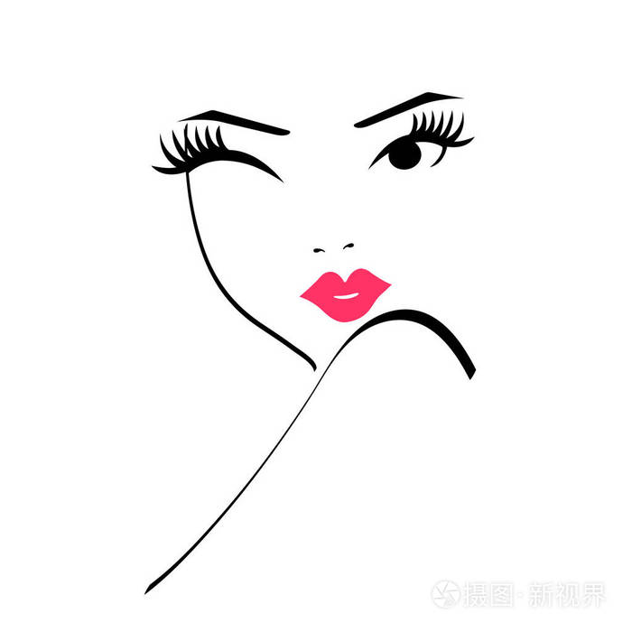 美丽的女性面部的轮廓