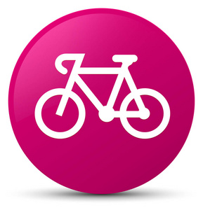 自行车图标粉红色圆形按钮图片
