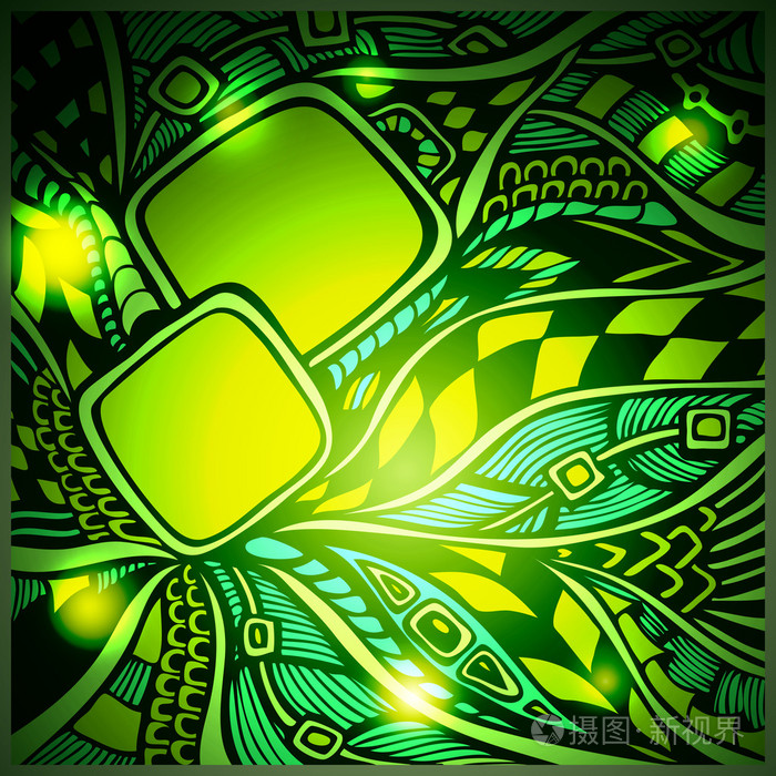 用绿颜色的光的抽象涂鸦背景