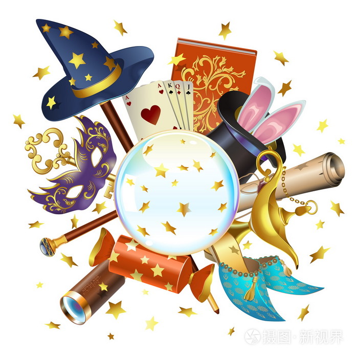 矢量魔法水晶球的概念