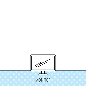 Pc 的监视器图标。Led 的电视信号