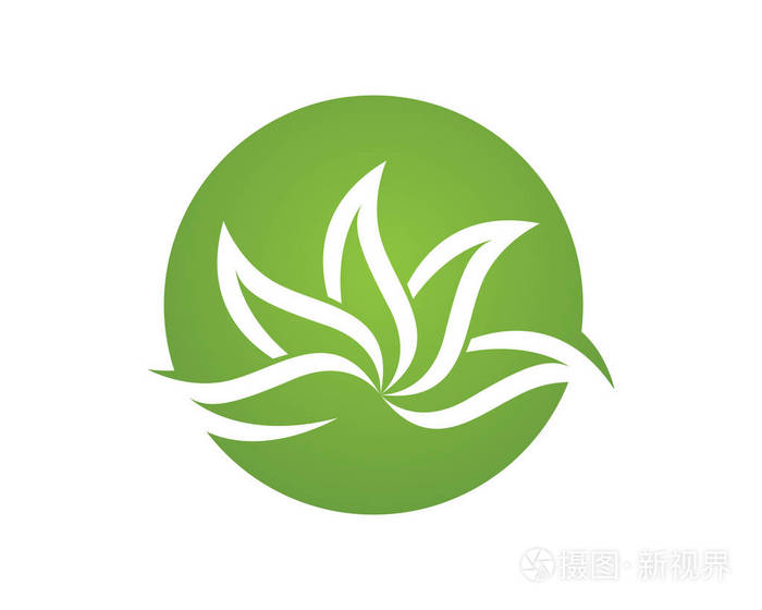 叶树矢量标志设计环保概念